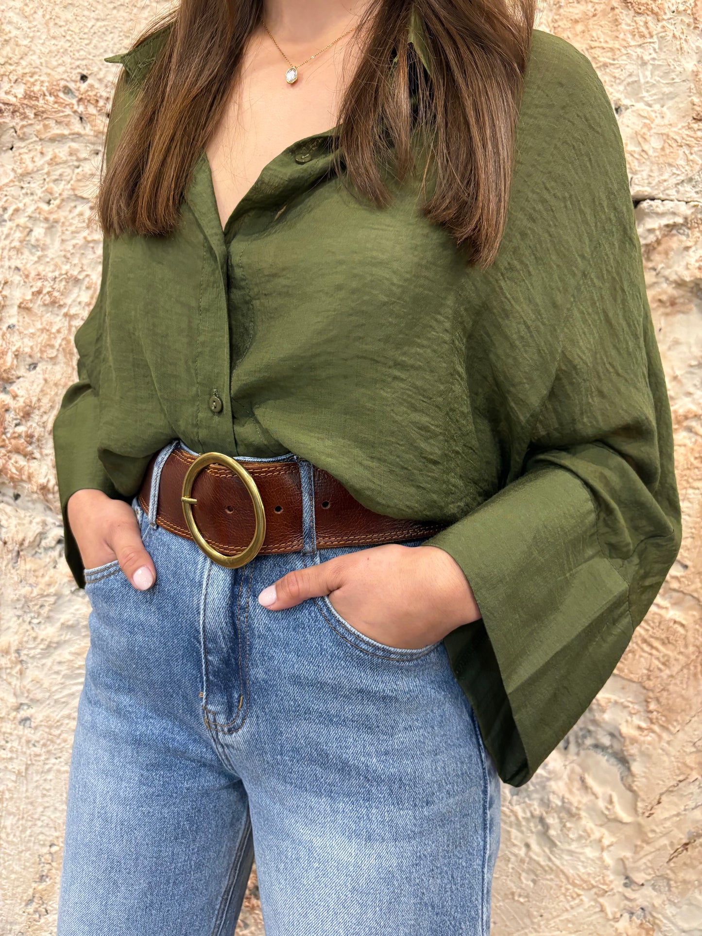 CAMISA OVERSIZE VERDE KAKI