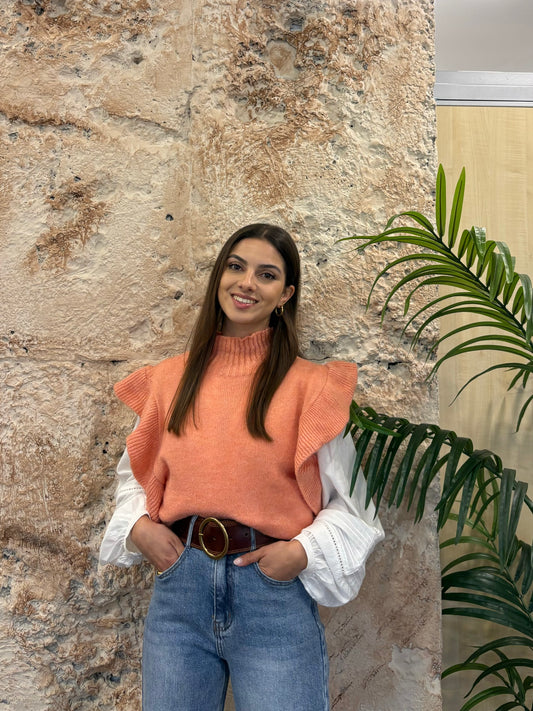 CHALECO VOLANTES SALMÓN