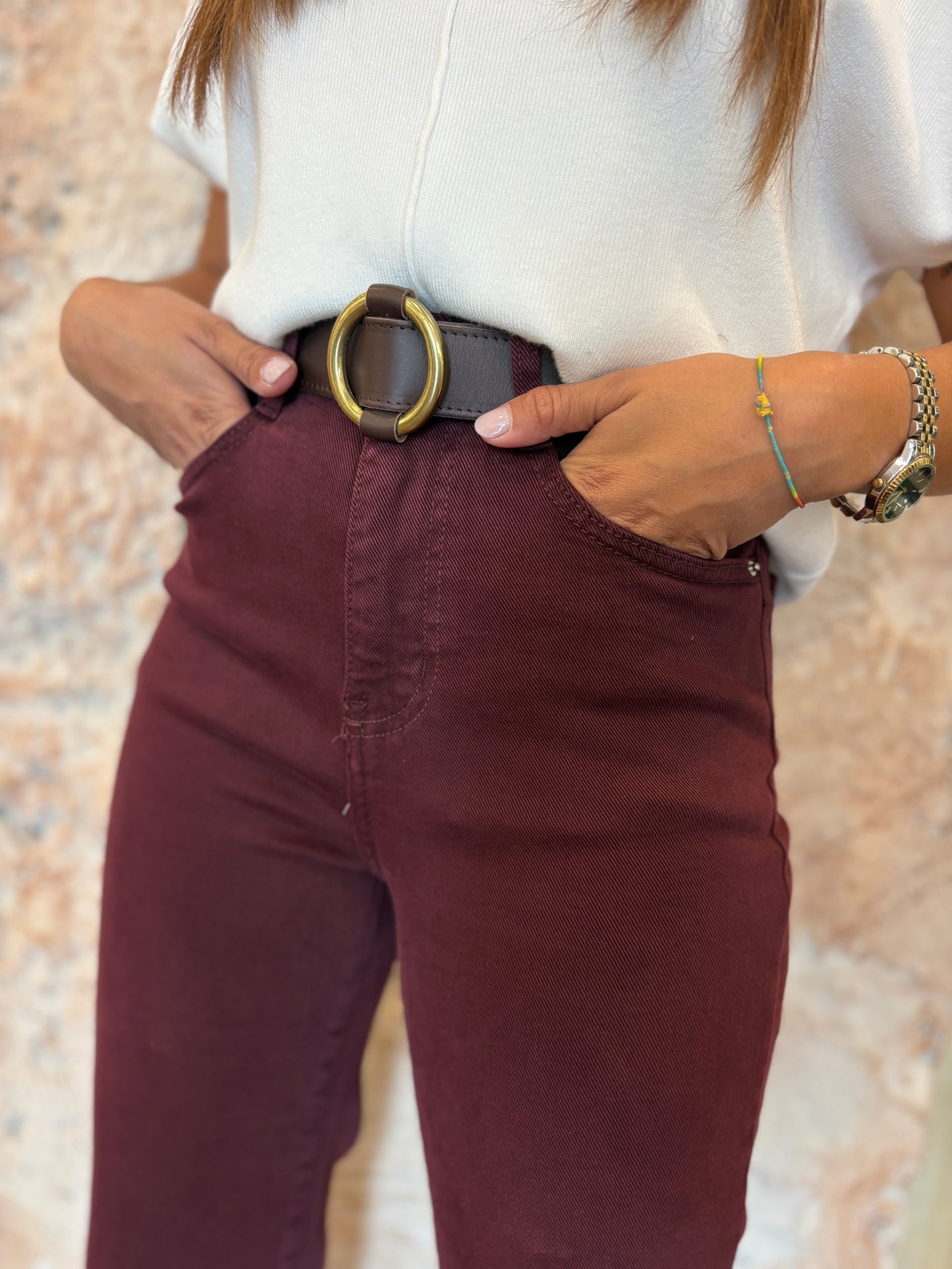 JEANS WIDE LEG BURDEOS