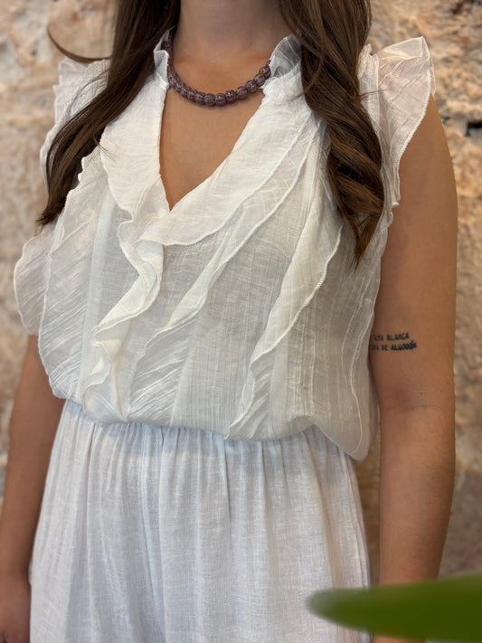 COLLAR BOLAS PEQUEÑAS CERÁMICA MORADO