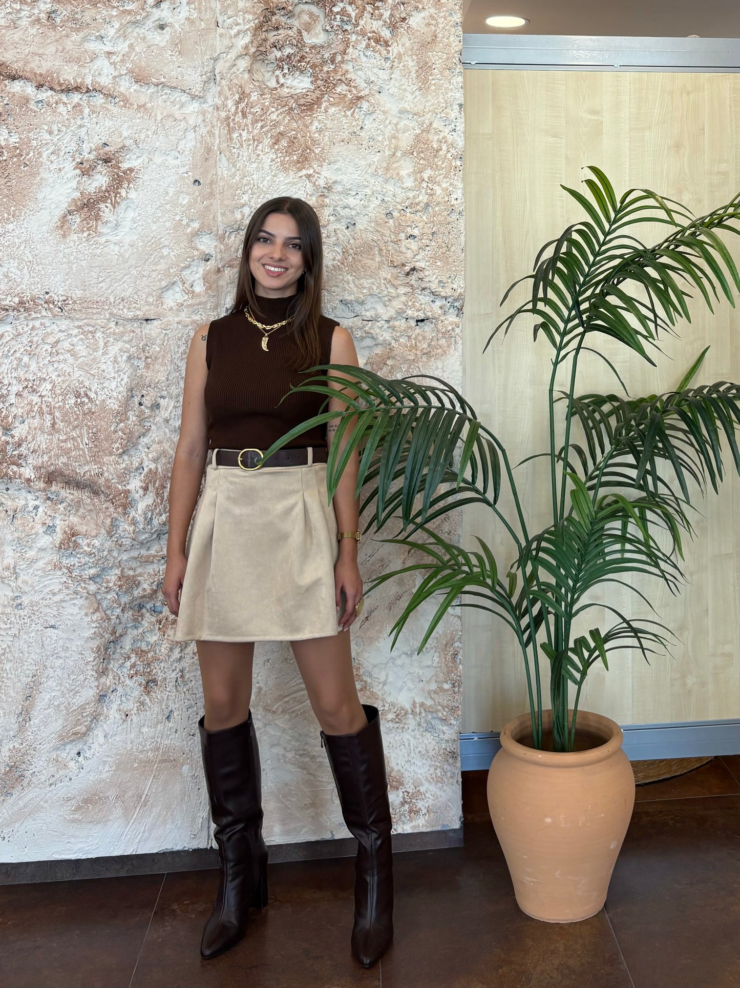 FALDA PANTALÓN ANTELINA BEIGE