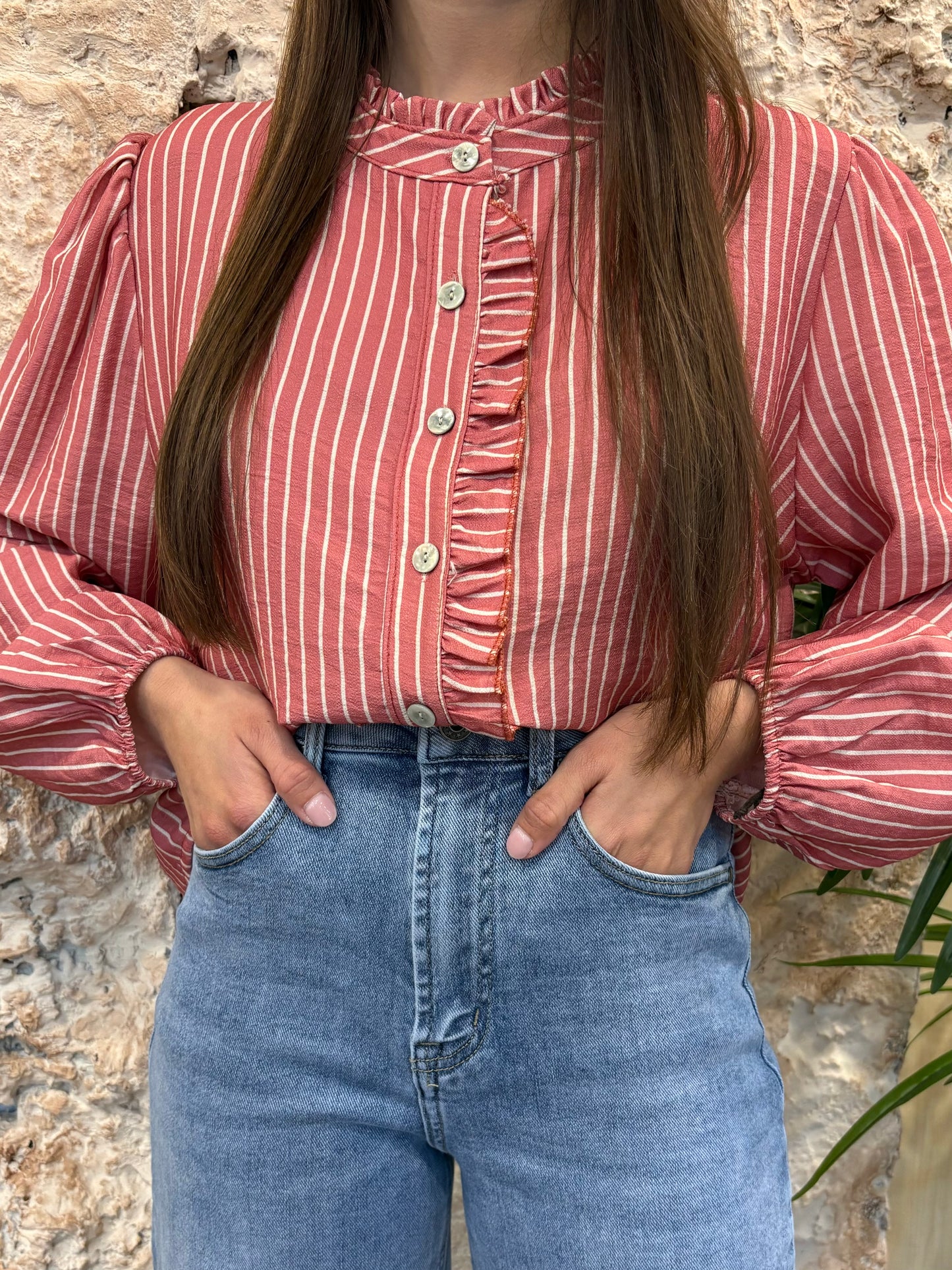 BLUSA RIZO RAYAS CORAL