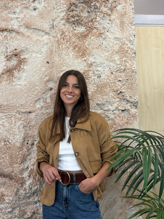 CAZADORA EFECTO ANTELINA CAMEL