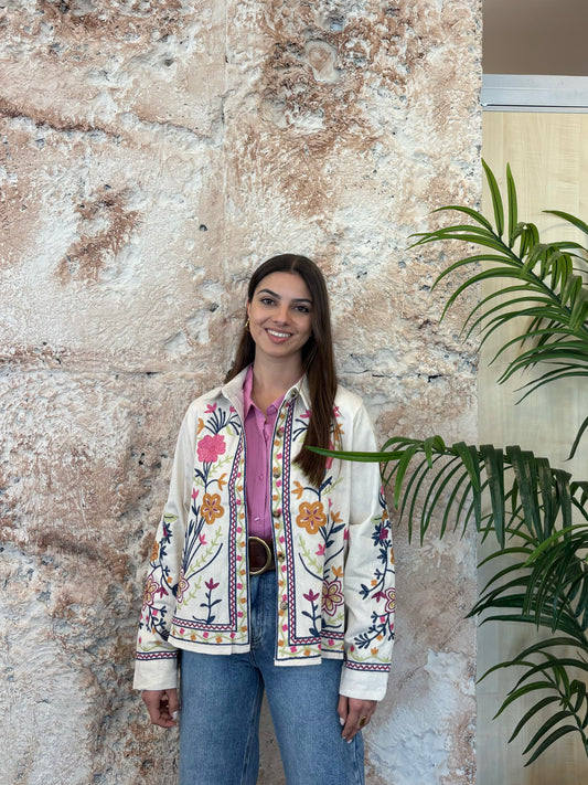 SOBRECAMISA BORDADO FLORAL