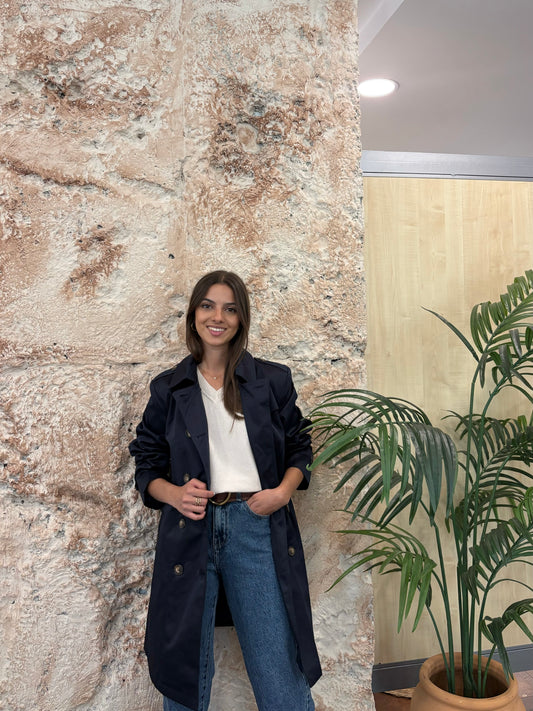 GABARDINA MIDI AZUL
