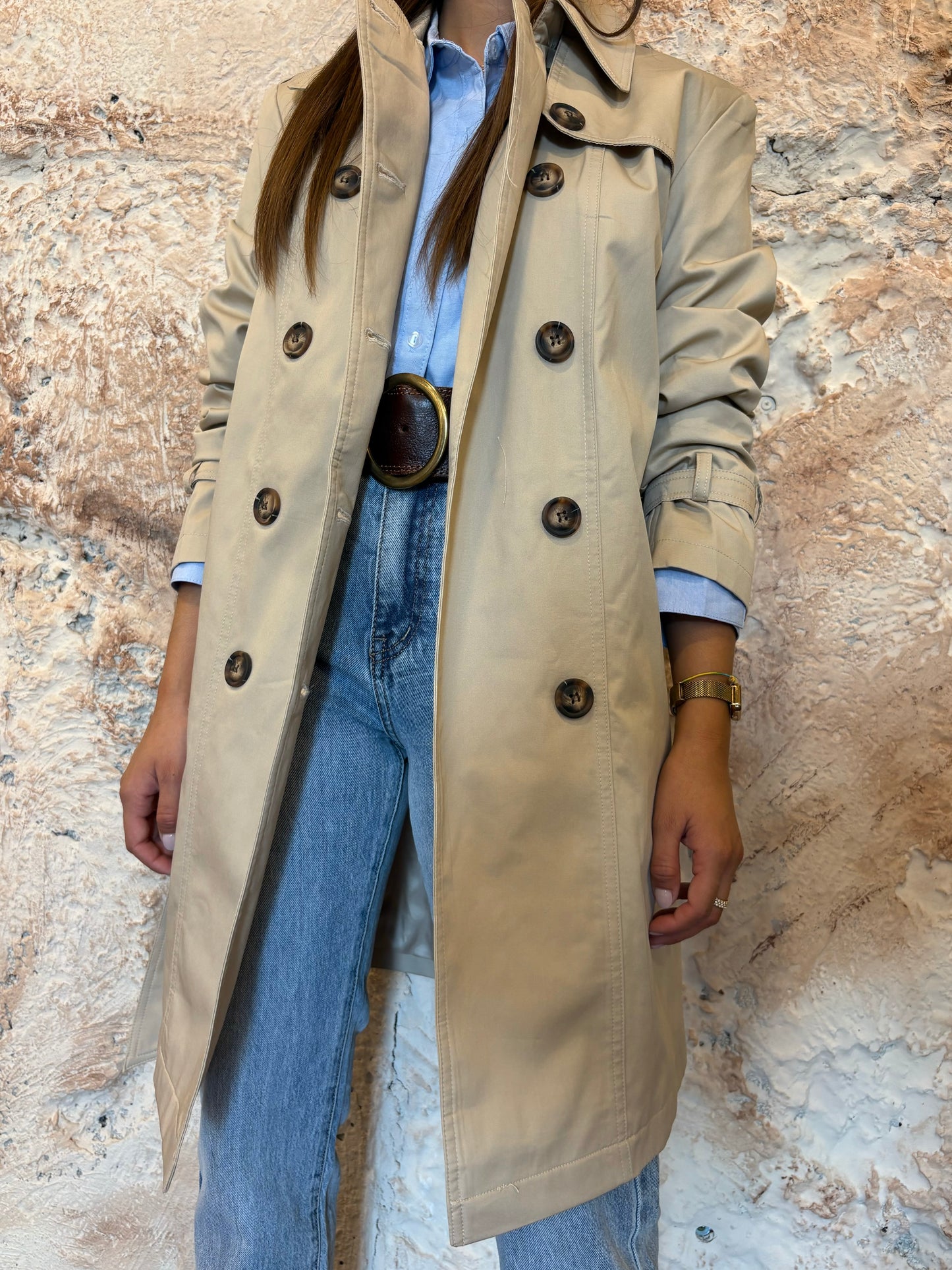 GABARDINA MIDI BEIGE