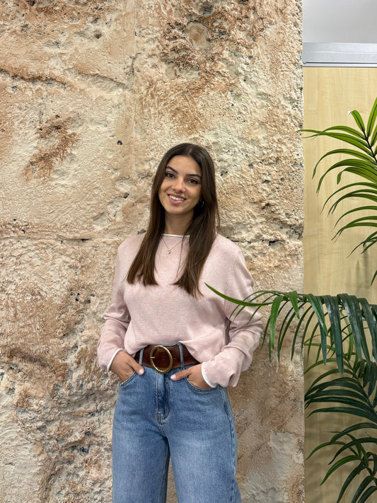 JERSEY HILO ROSA  FRANJA CUELLO