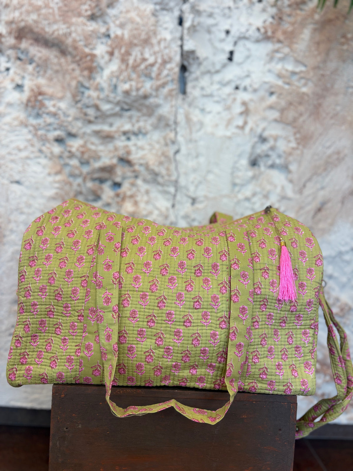 BOLSO VIAJE ESTAMPADO VERDE OLIVA