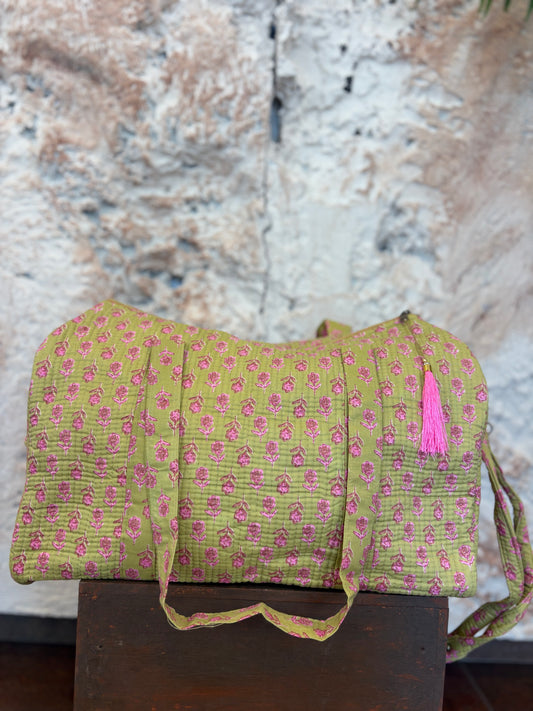 BOLSO VIAJE ESTAMPADO VERDE OLIVA