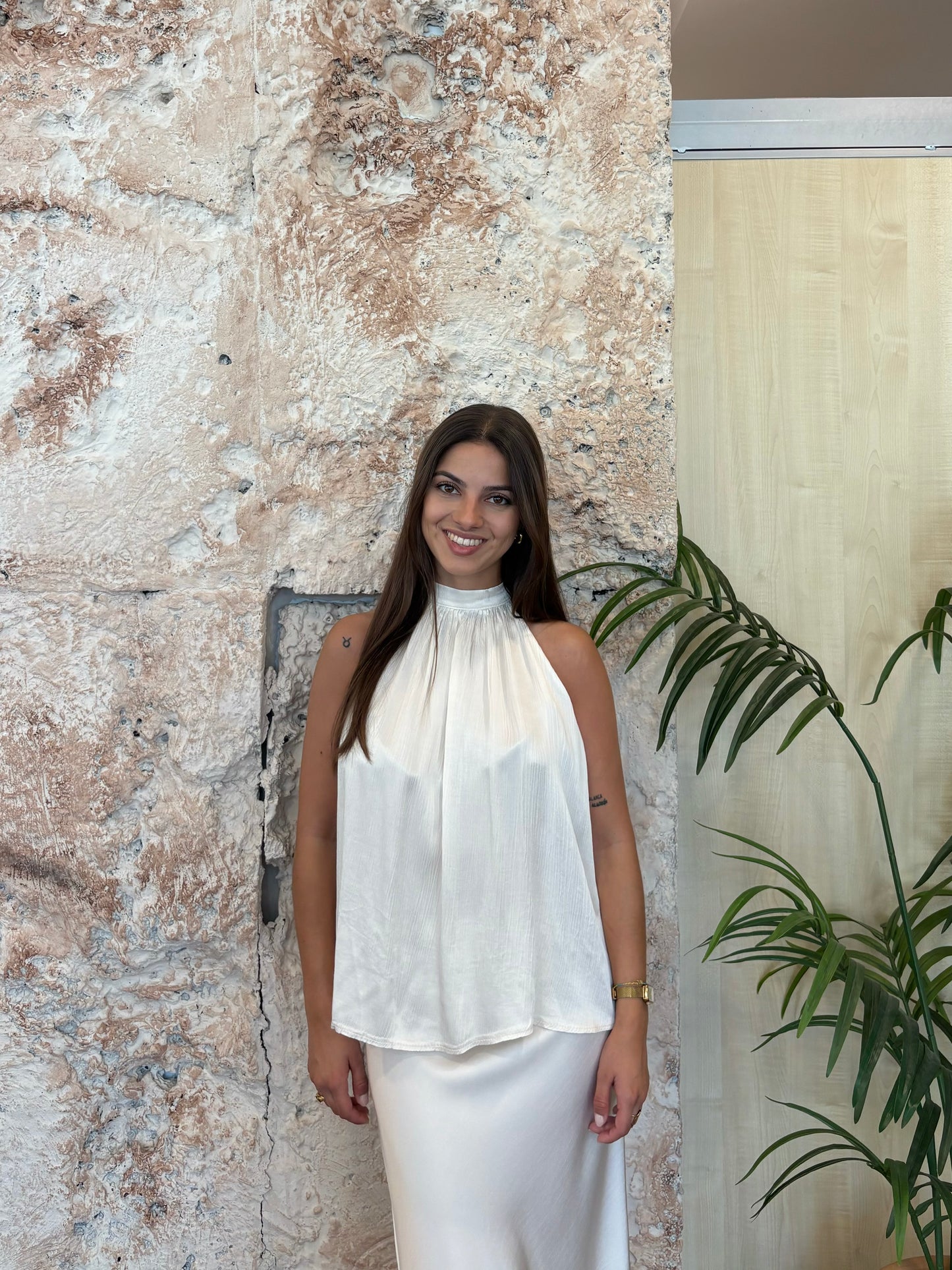 BLUSA CUELLO HALTER CRUDO