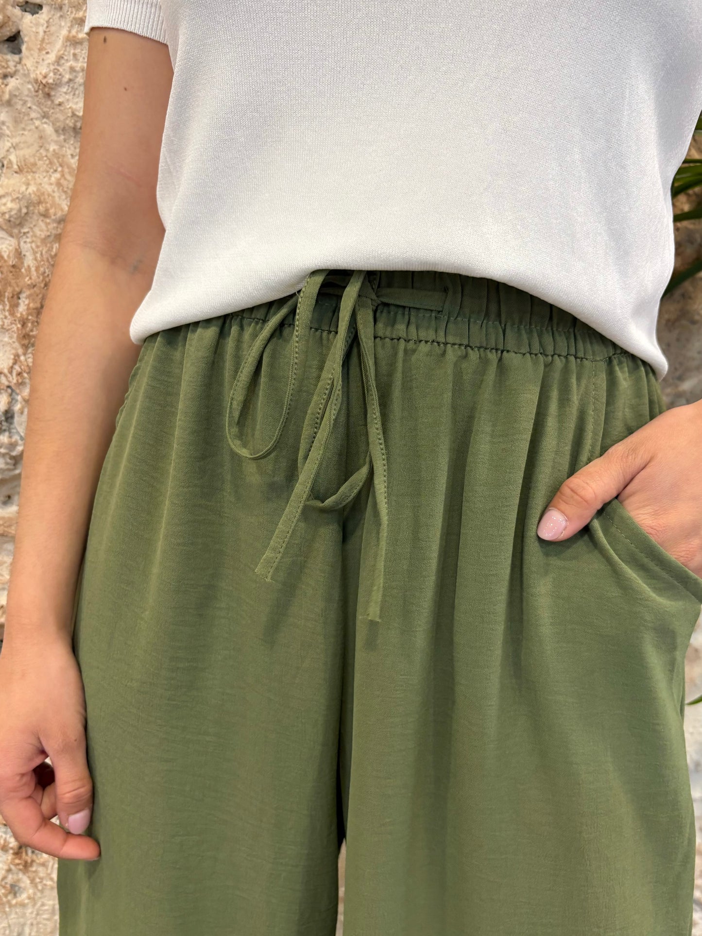 PANTALÓN FLUIDO CULOTTE KAKI