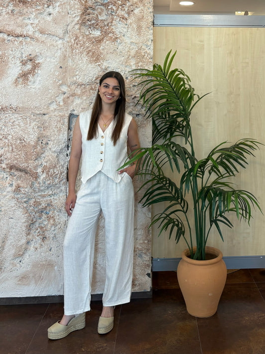 PANTALÓN RECTO CULOTTE BEIGE