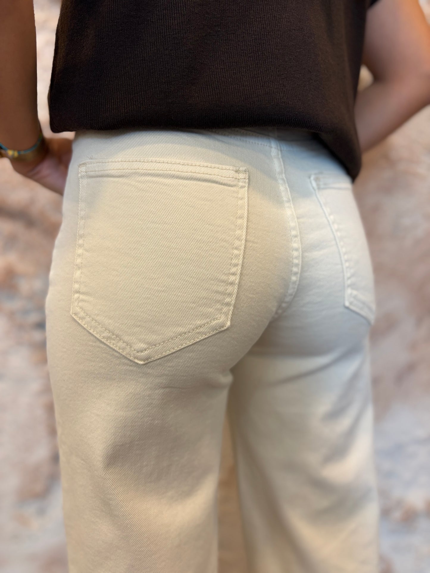 JEANS WIDE LEG BEIGE