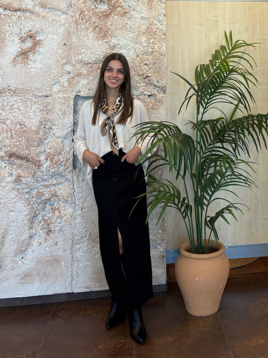 FALDA DENIM NEGRO