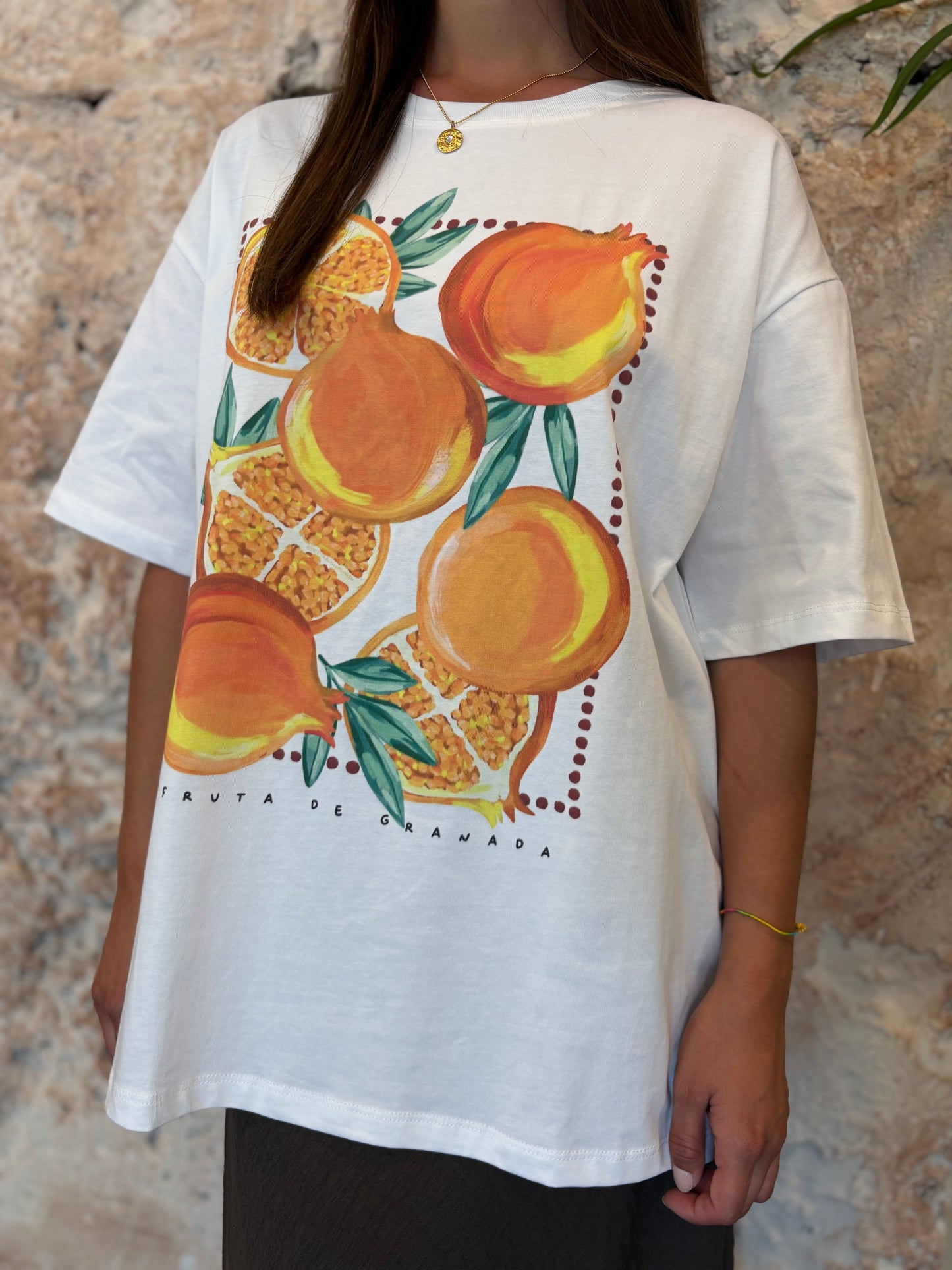 CAMISETA BÁSICA ESTAMAPADO GRANADA NARANJA