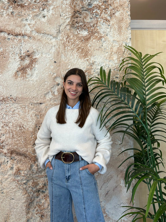 JERSEY CANALÉ GRUESO BEIGE