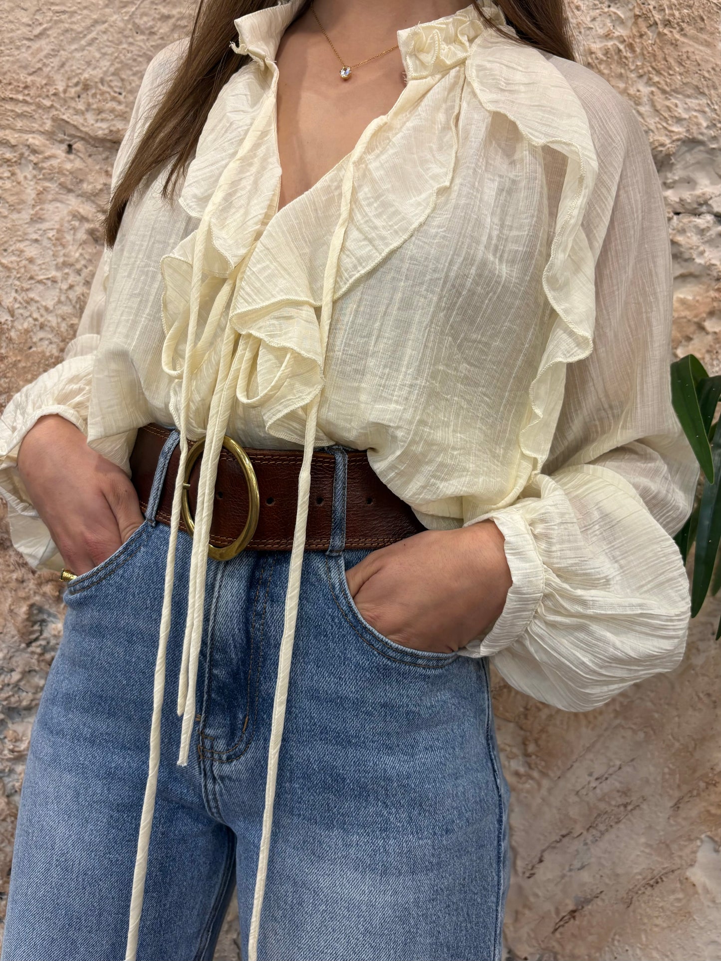 CAMISA CRUDO VOLANTES