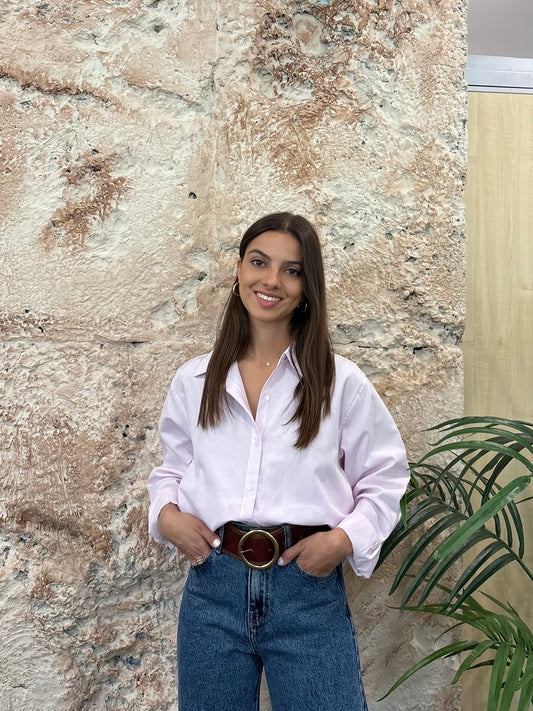 CAMISA OVERSIZE OXFORD ROSA