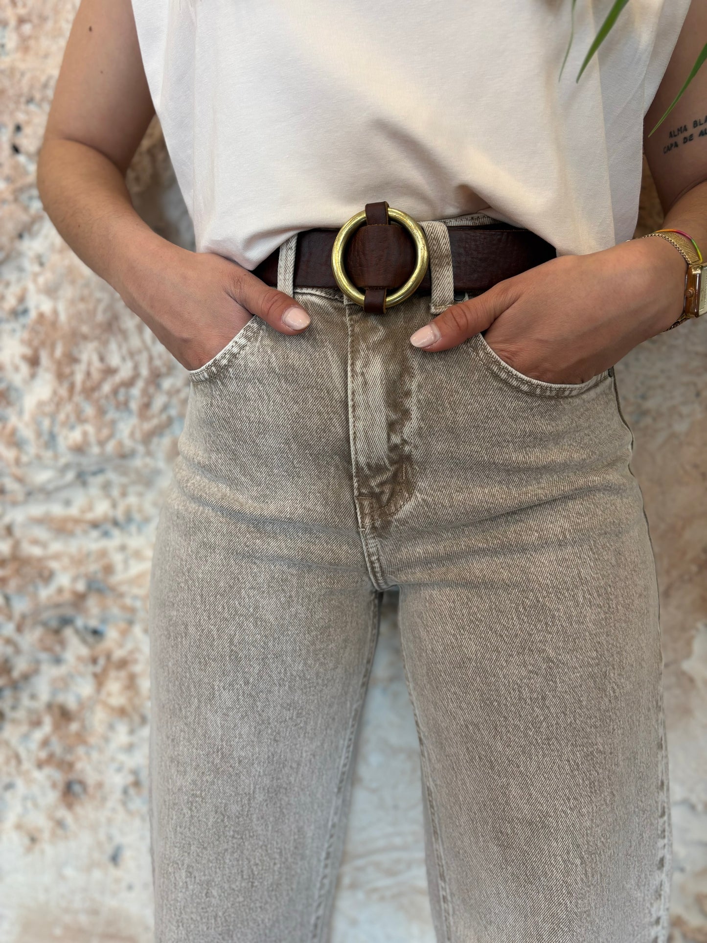 DENIM EFECTO LAVADO MARRÓN