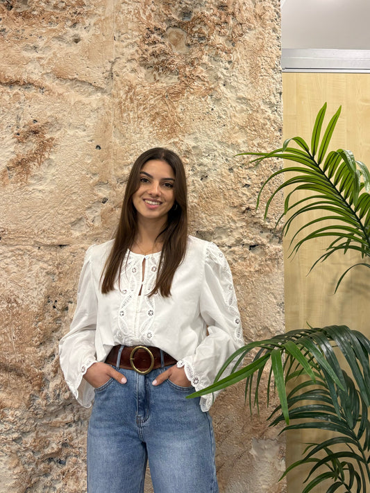 CAMISA MANGA CALADA BLANCO