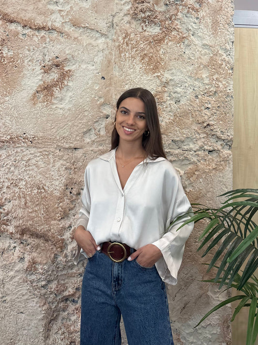 CAMISA EFECTO SATINADO CRUDO