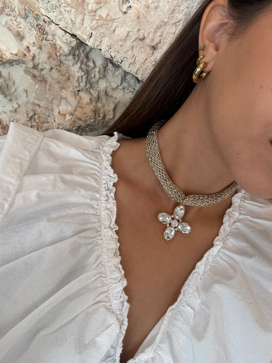 CHOCKER FLOR DIAMANTES