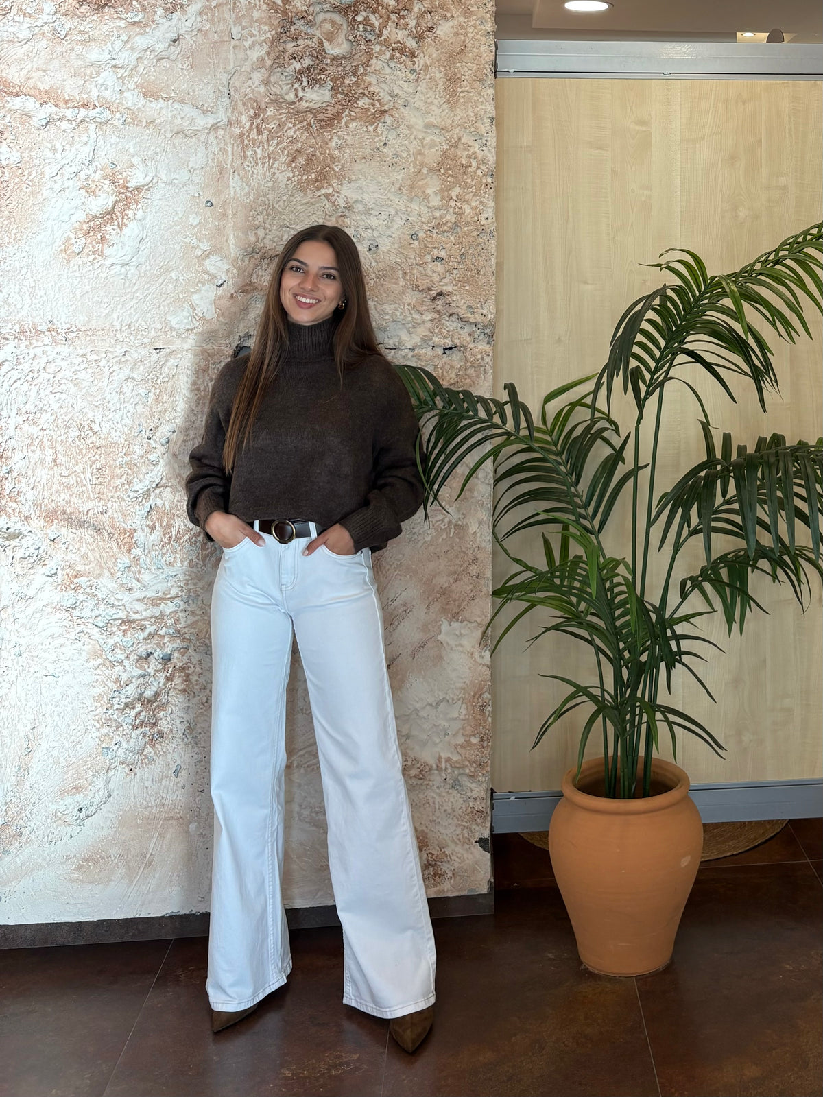 JEANS WIDE LEG  BLANCO