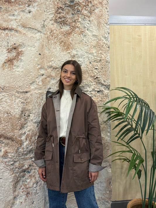 PARKA CUELLO PIEL MARRÓN