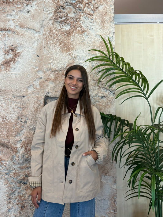 CHAQUETA TRENCH BEIGE
