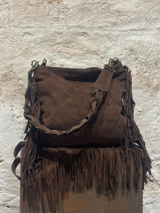 BOLSO PIEL ASA TRENZADA MARRÓN