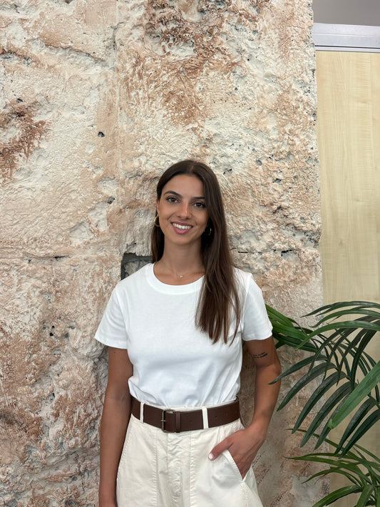 CAMISETA MANGA CORTA ALGODÓN BLANCA