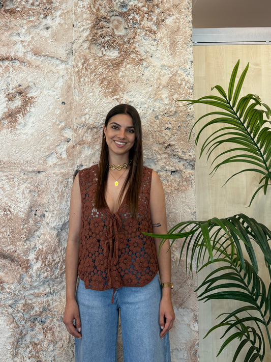 TOP CROCHET TERRACOTA