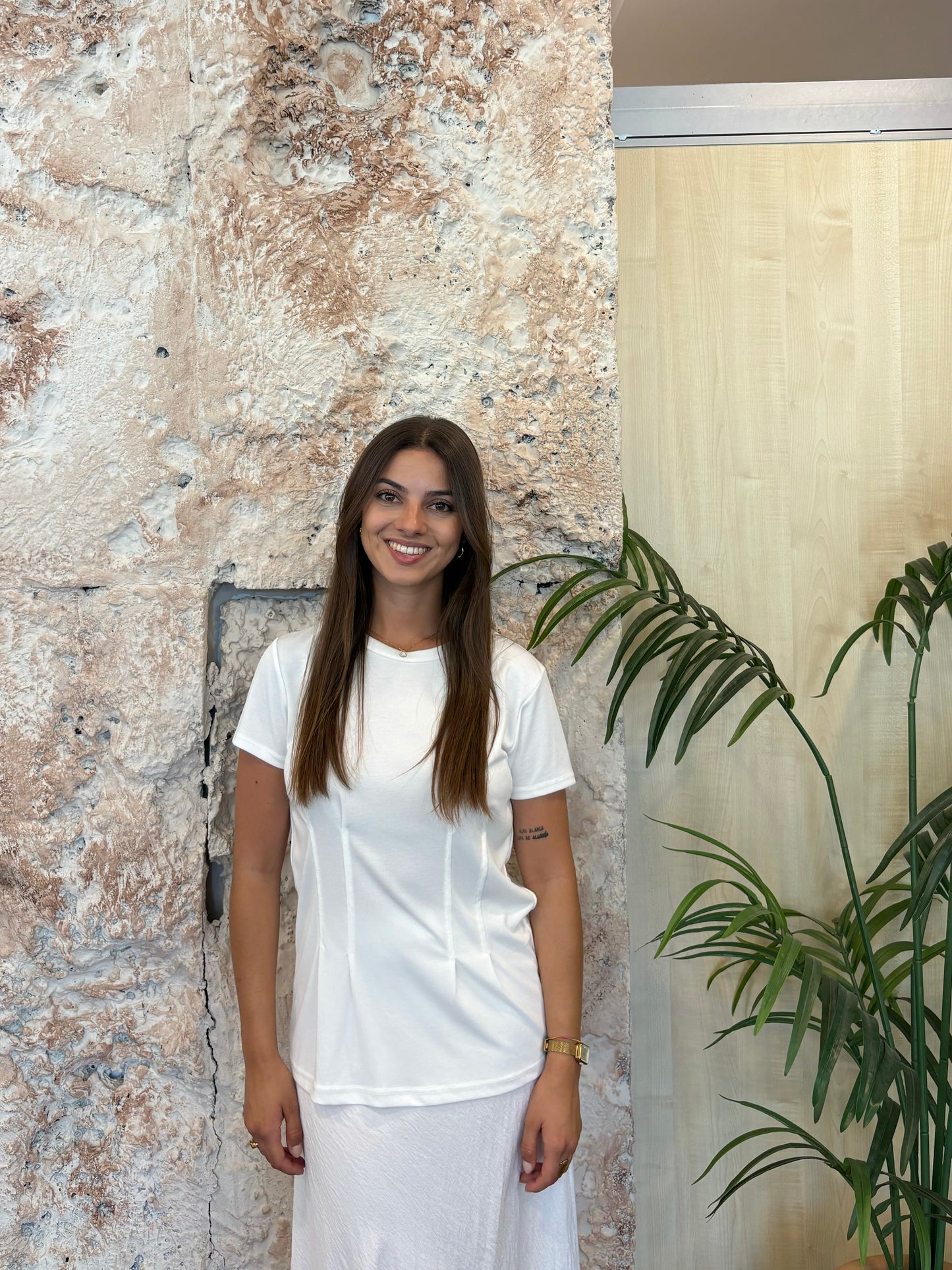 CAMISETA CANALÉ FRUNCES BLANCA