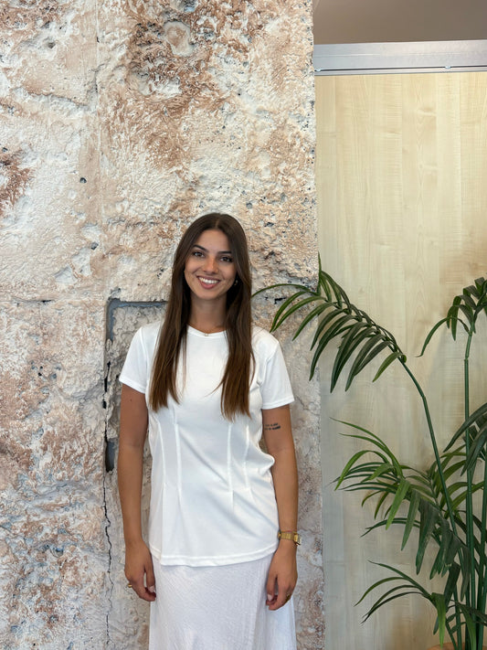 CAMISETA CANALÉ FRUNCES BLANCA