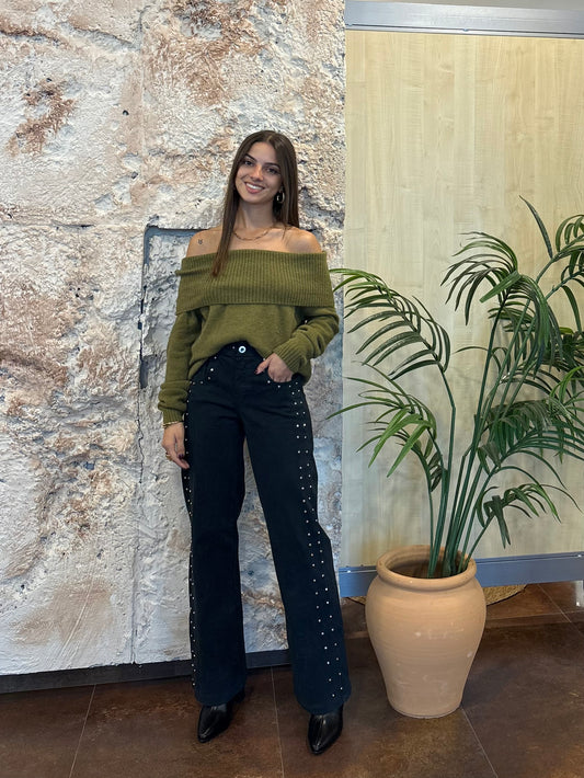 JEANS TACHAS GRIS ATRANCITA