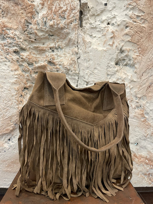 BOLSO PIEL FLECOS INDIOS CAMEL