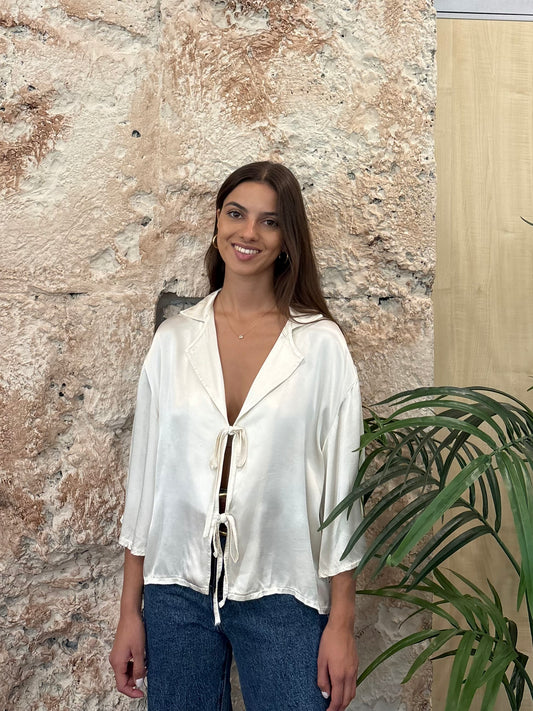 BLUSA LAZADA CRUDA SATINADA