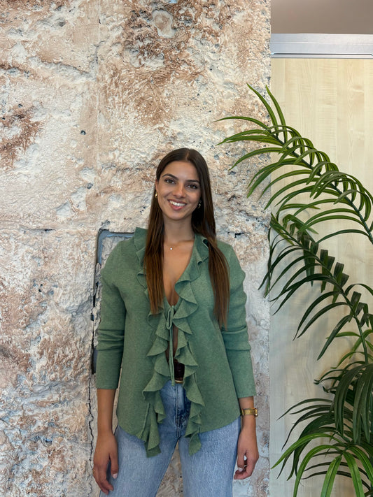CARDIGAN CHORRERA LAZADA VERDE