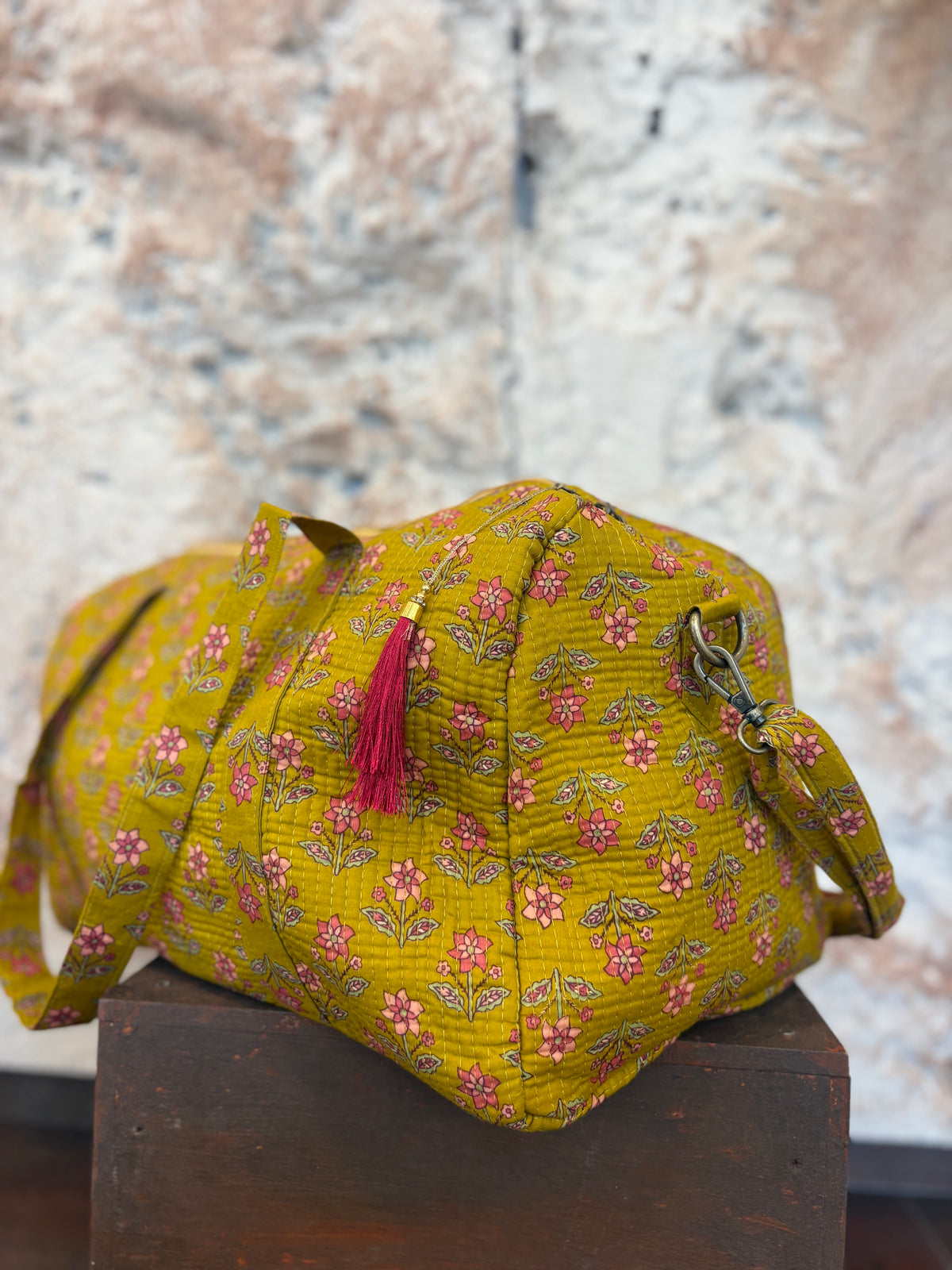 BOLSO VIAJE ESTAMPADO VERDE PISTACHO
