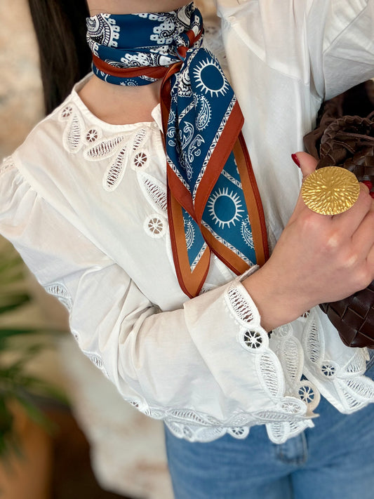 PAÑUELO CUELLO ESTAMPADO MARINO