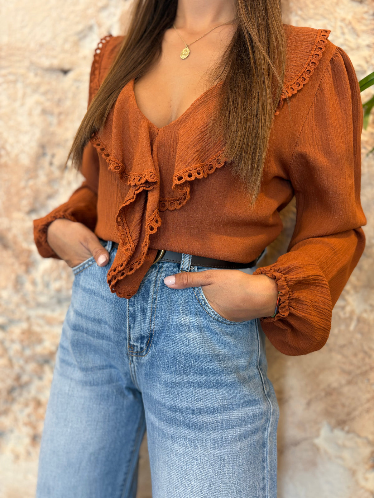 BLUSA CHORRERA GLITTER CALDERA