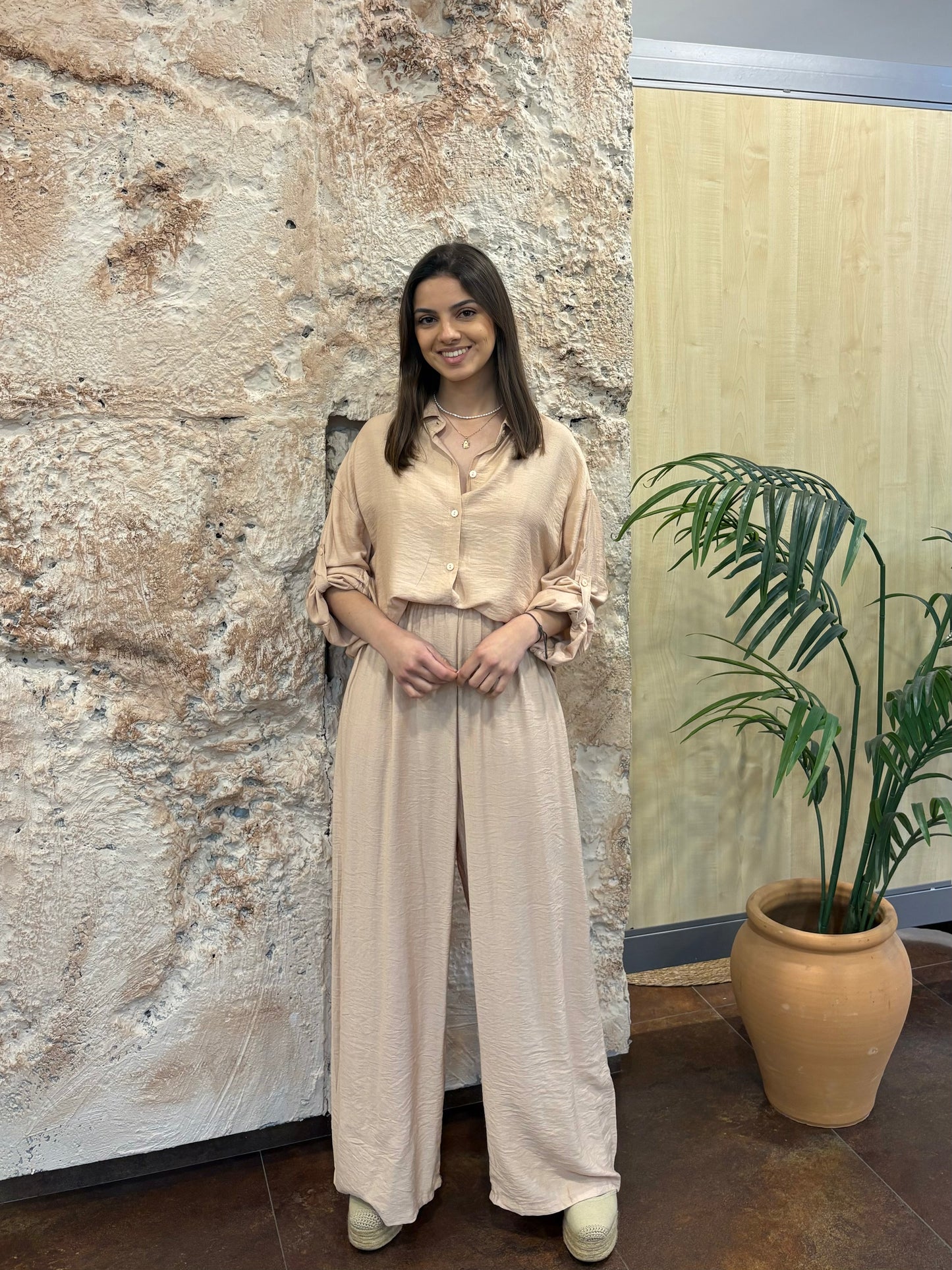 CONJUNTO CAMISERO BEIGE