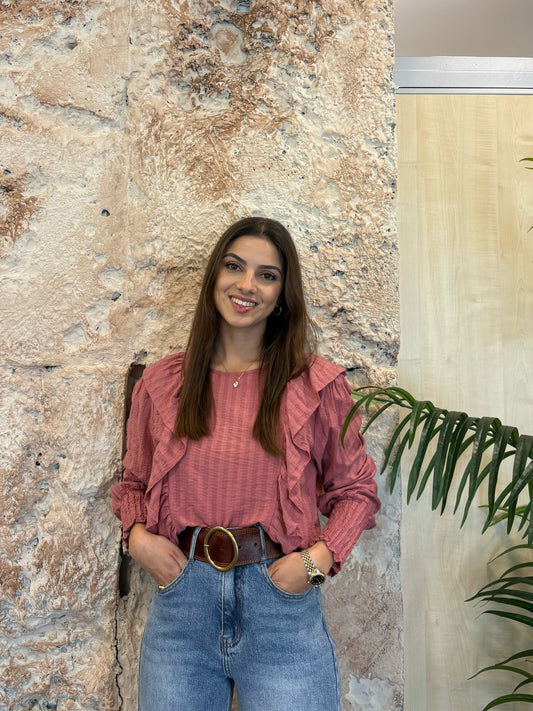 BLUSA BAMBULA VOLANTES CORAL