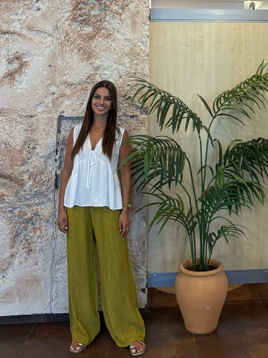 PANTALÓN FLUIDO BAMBULA VERDE PISTACHO