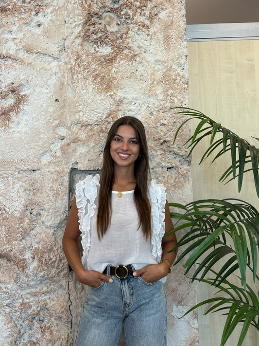 BLUSA BAMBULA VOLANTE BLANCO