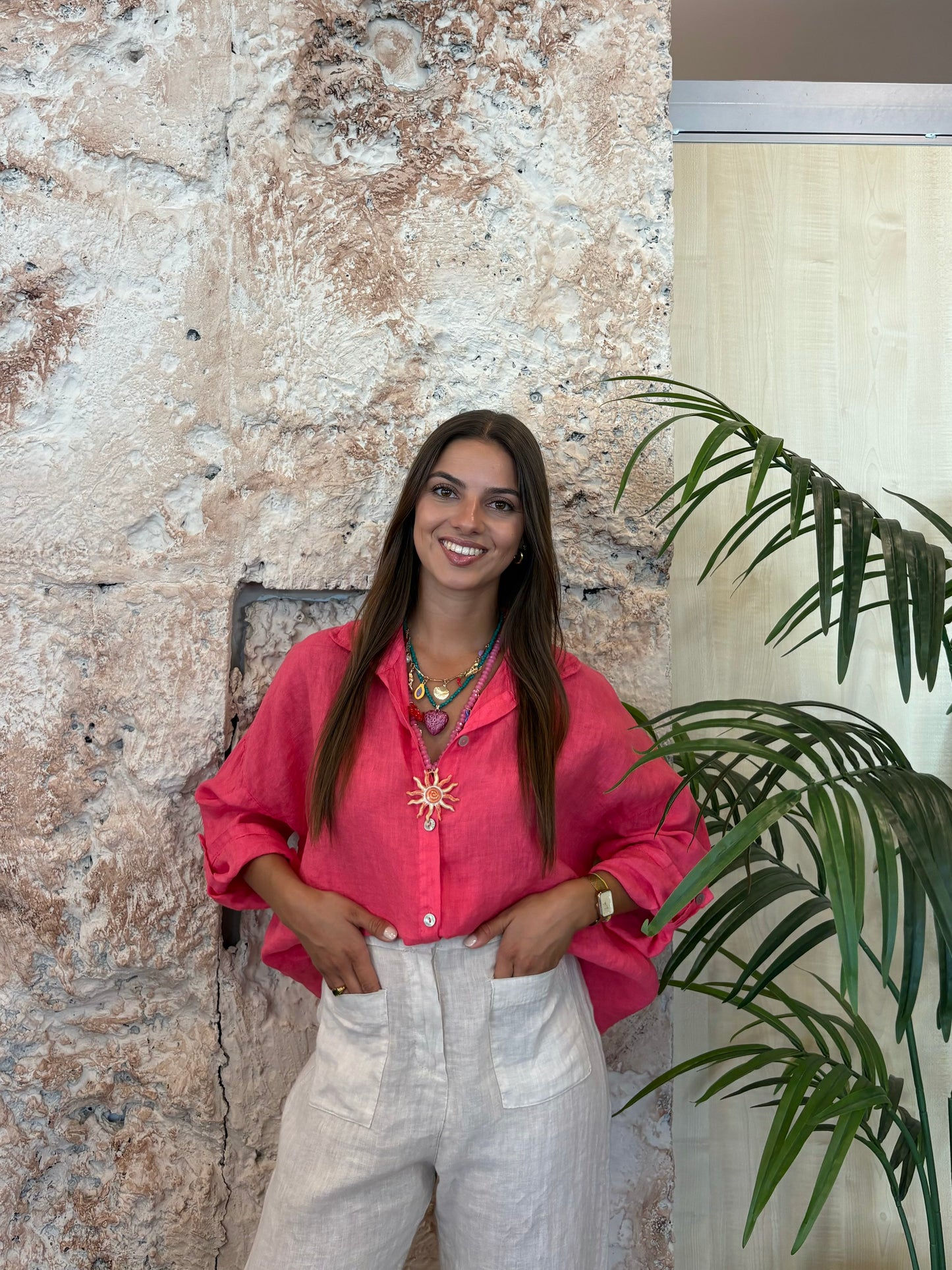 CAMISA LINO ROSA