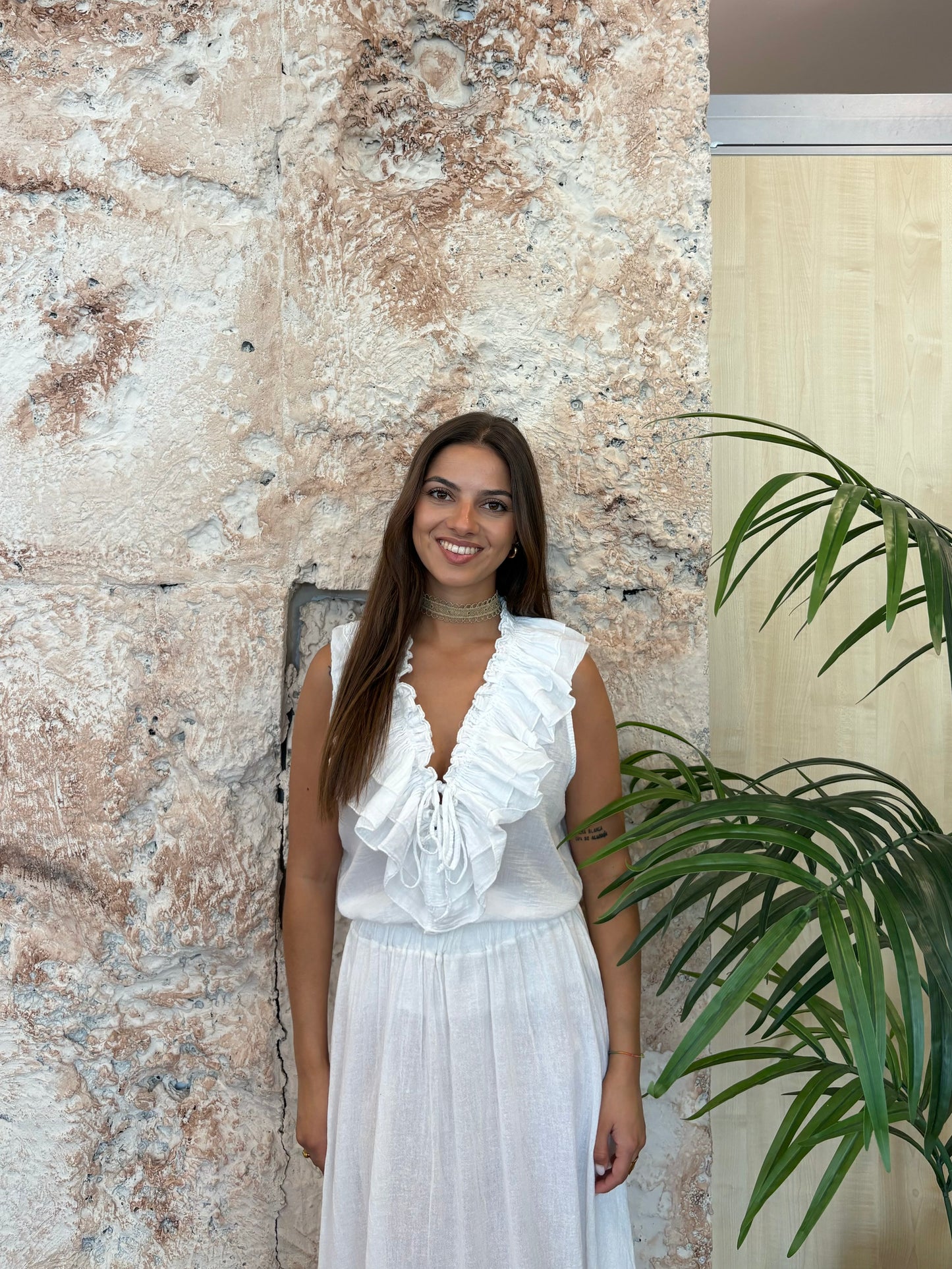 BLUSA TIRANTE CHORRERA BLANCA