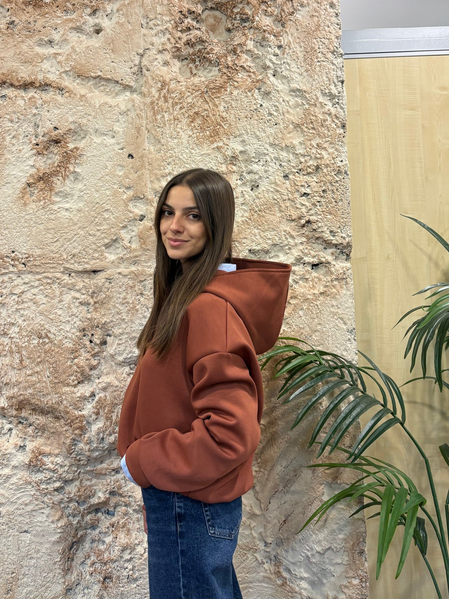 SUDADERA GORRO TEJA