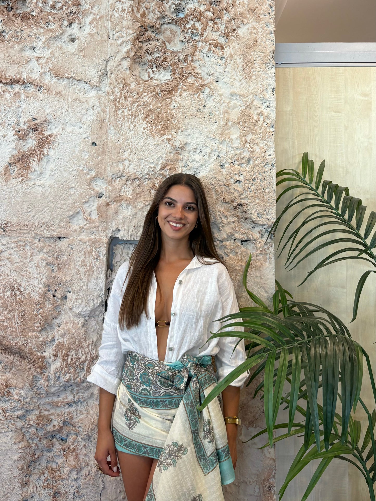 PAREO ESTAMPADO VERDE AGUA