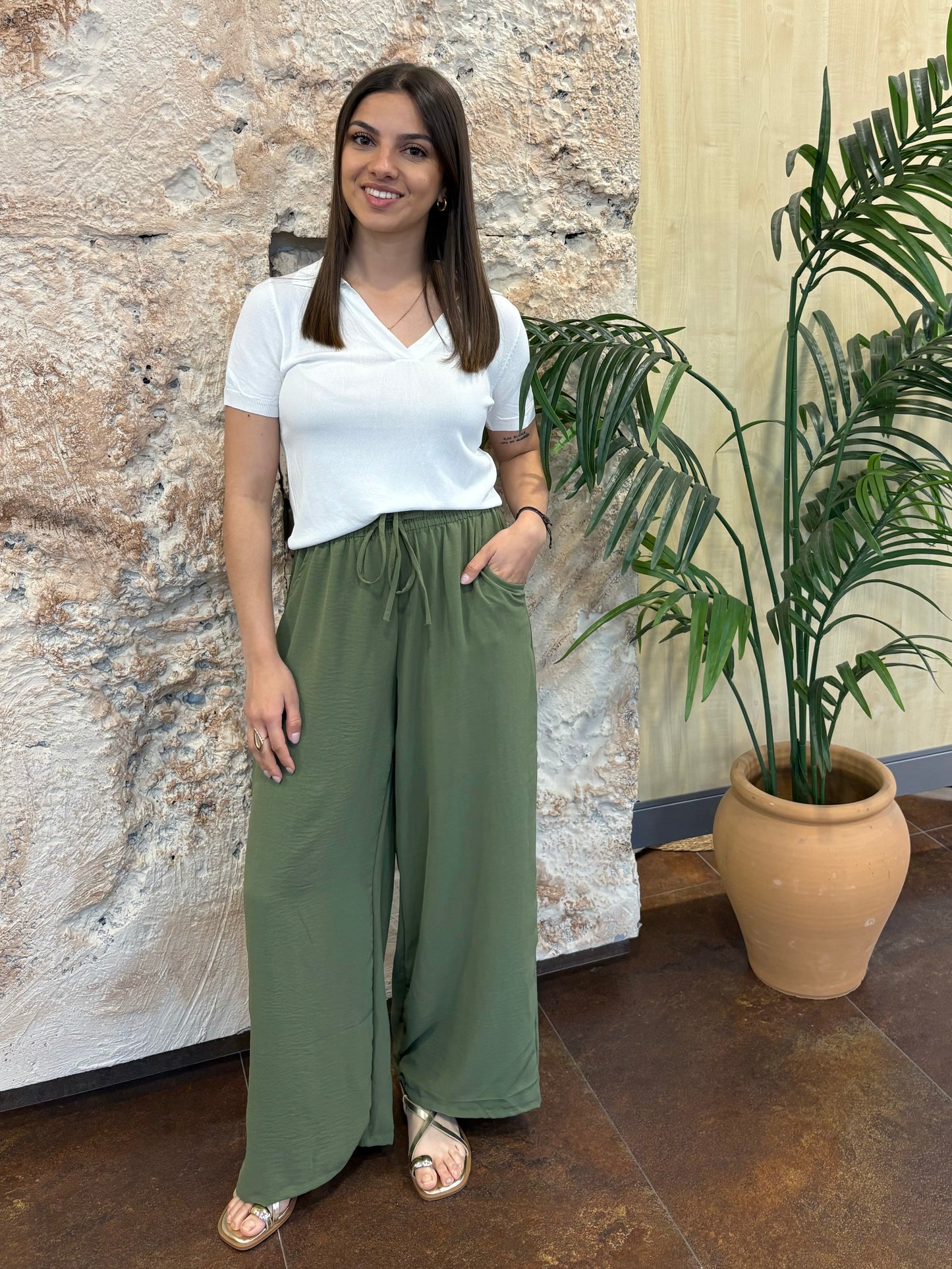 PANTALÓN FLUIDO CULOTTE KAKI